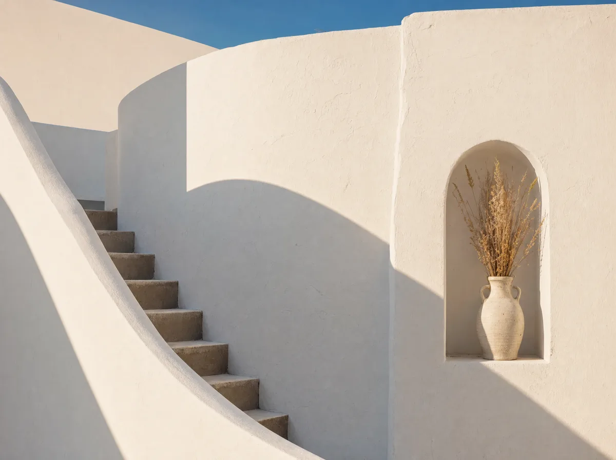 Architectural detail in chalk white